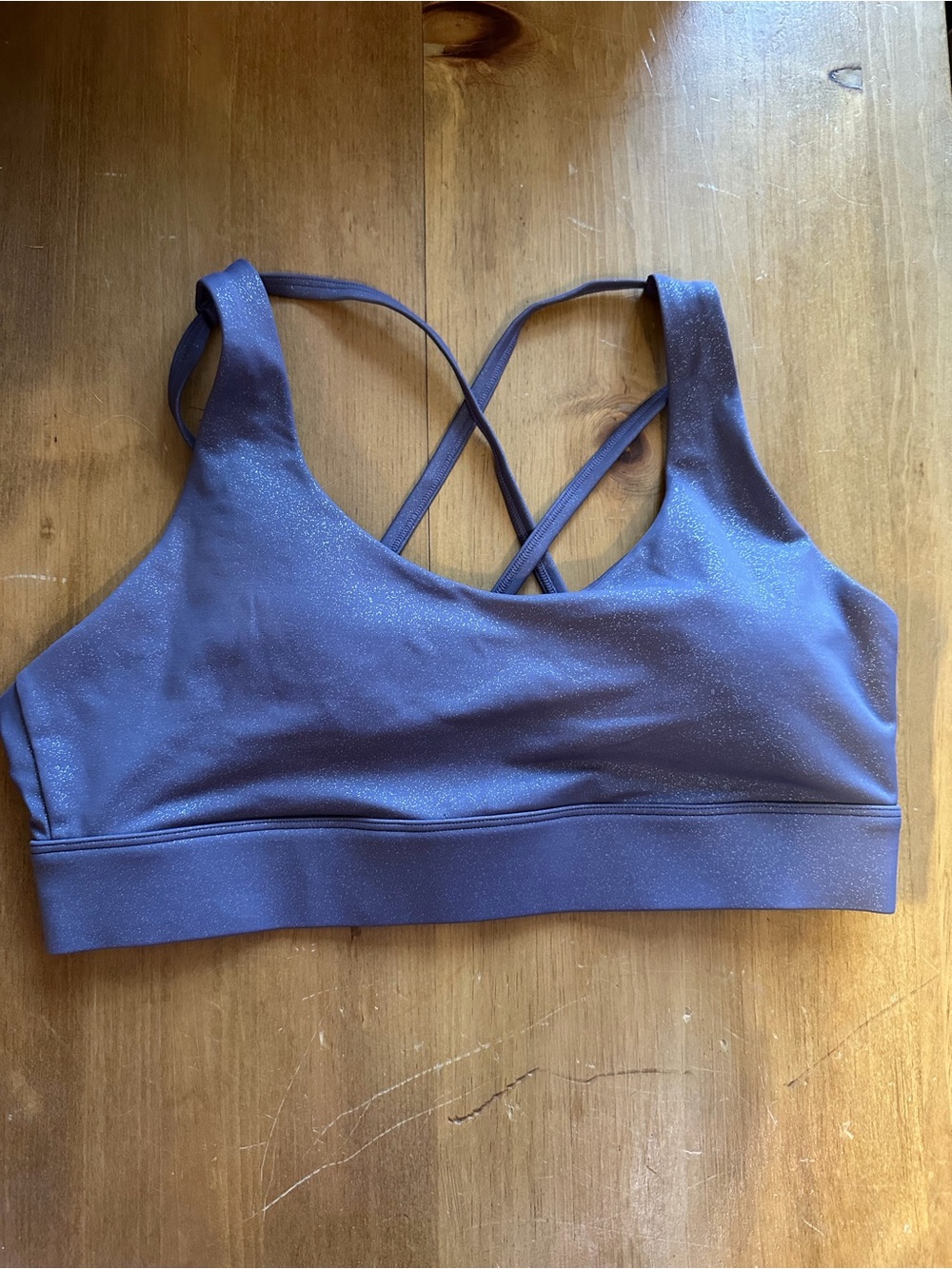 ZYIA Lavender Shimmer Crossback Sports Bra “Lavender Pisces”